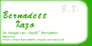 bernadett kazo business card